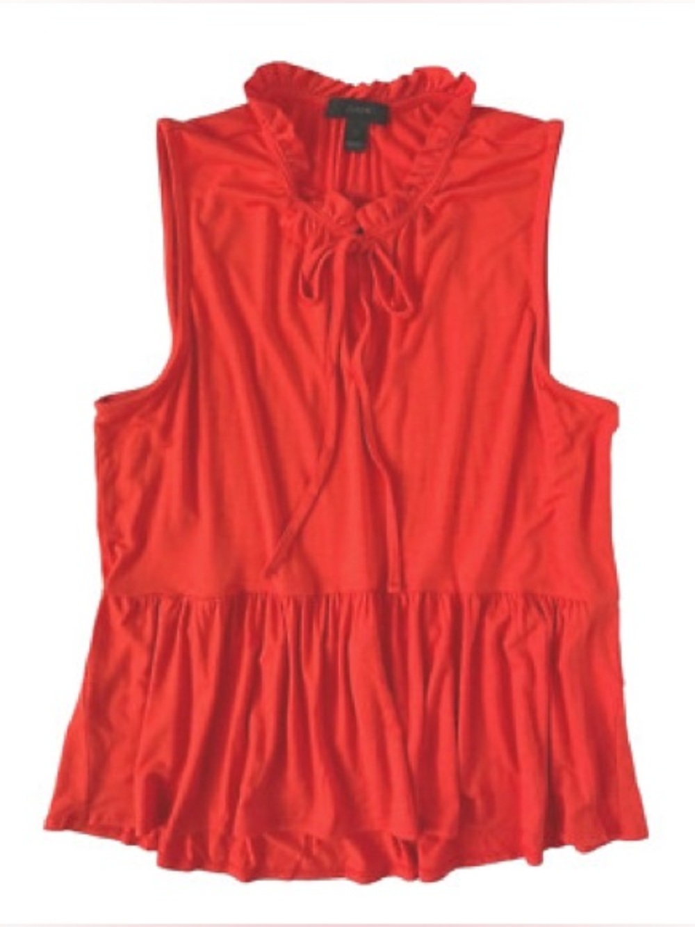 J.Crew Women's Ceriseโ orange Ruffle Keyhole-Tie Swing Peplum Tank